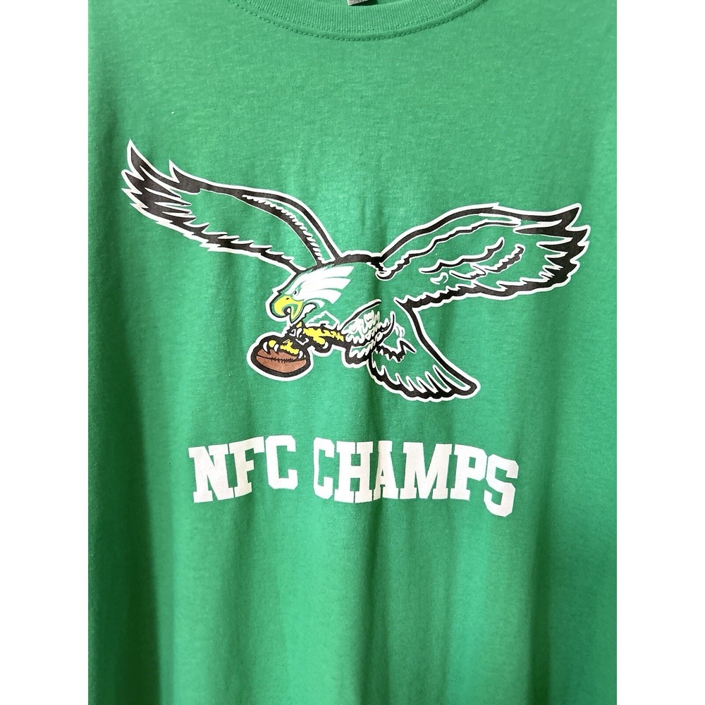 Philadelphia Eagles Throwback Kelly Green T-shirt Size 2XL NFC Champs jerzees